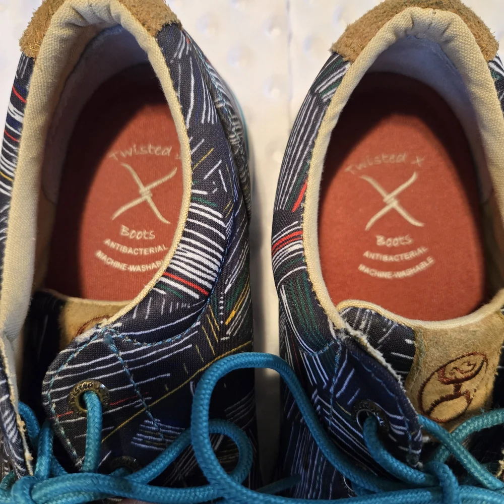 Twisted X Boat Shoes Womens Size 6.5 Multicolor‎ Fabric Casual Walking